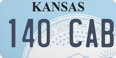 KS license plate 140CAB