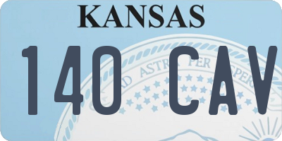 KS license plate 140CAV