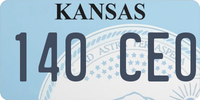 KS license plate 140CEO