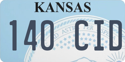 KS license plate 140CID