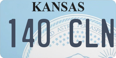 KS license plate 140CLN
