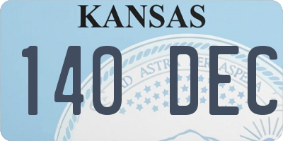 KS license plate 140DEC