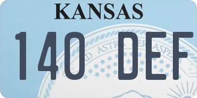 KS license plate 140DEF