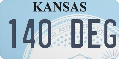 KS license plate 140DEG