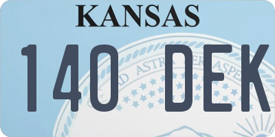 KS license plate 140DEK