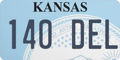 KS license plate 140DEL