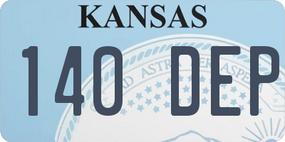 KS license plate 140DEP