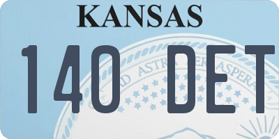 KS license plate 140DET