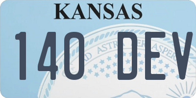 KS license plate 140DEV