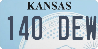 KS license plate 140DEW