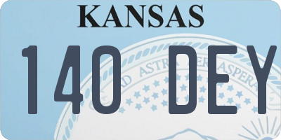 KS license plate 140DEY