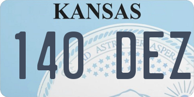 KS license plate 140DEZ