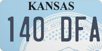 KS license plate 140DFA
