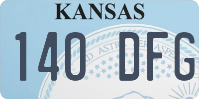 KS license plate 140DFG