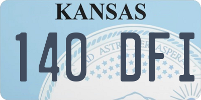 KS license plate 140DFI