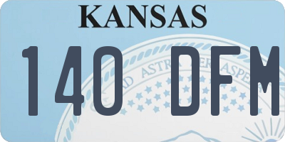 KS license plate 140DFM