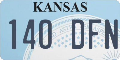KS license plate 140DFN