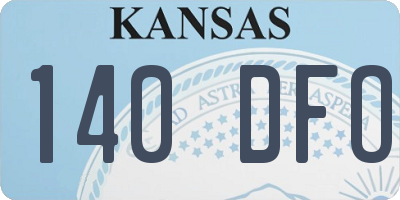 KS license plate 140DFO