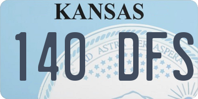KS license plate 140DFS