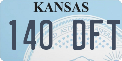KS license plate 140DFT