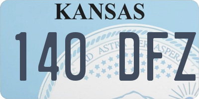 KS license plate 140DFZ