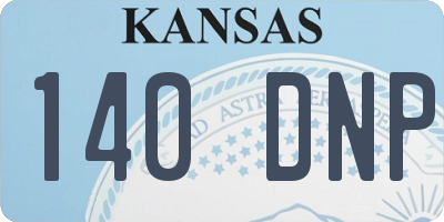 KS license plate 140DNP