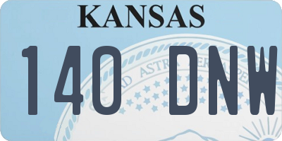 KS license plate 140DNW