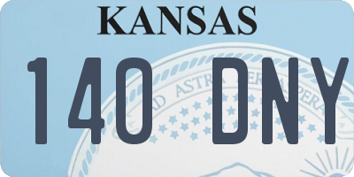 KS license plate 140DNY