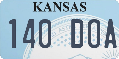KS license plate 140DOA