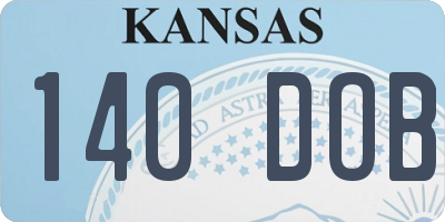 KS license plate 140DOB