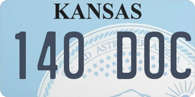 KS license plate 140DOC