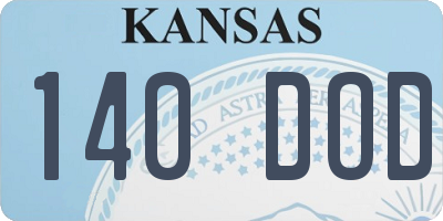 KS license plate 140DOD