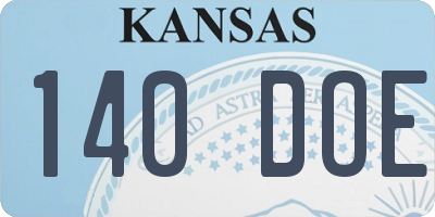 KS license plate 140DOE