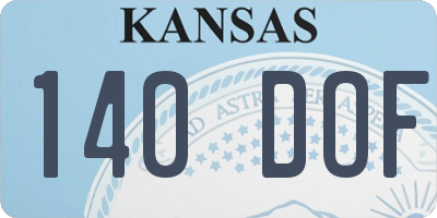 KS license plate 140DOF