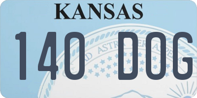 KS license plate 140DOG