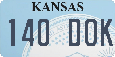 KS license plate 140DOK
