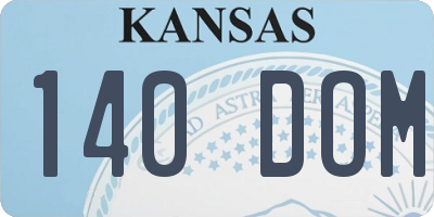 KS license plate 140DOM