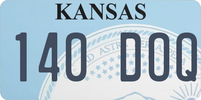 KS license plate 140DOQ