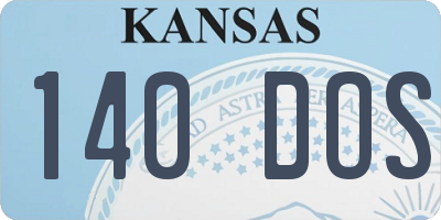 KS license plate 140DOS