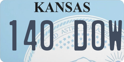KS license plate 140DOW