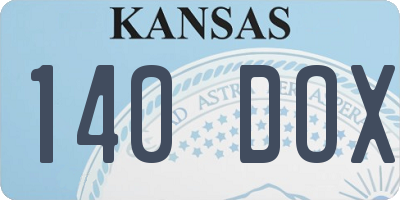 KS license plate 140DOX