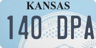 KS license plate 140DPA