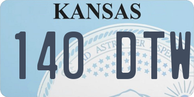 KS license plate 140DTW