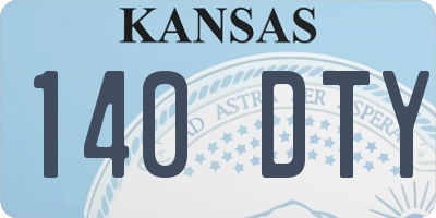 KS license plate 140DTY