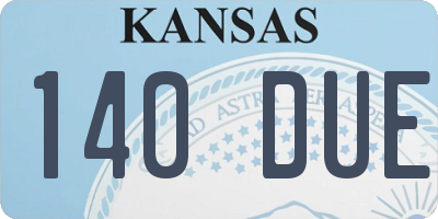 KS license plate 140DUE