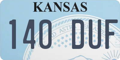 KS license plate 140DUF