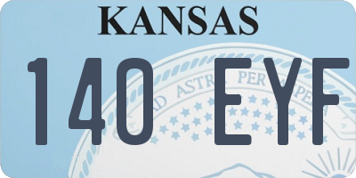 KS license plate 140EYF