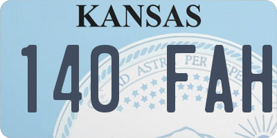 KS license plate 140FAH