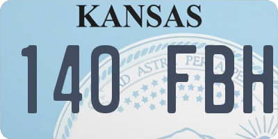 KS license plate 140FBH