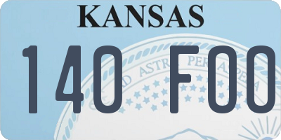 KS license plate 140FOO